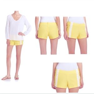 Lilly Pulitzer yellow & white embroidered Liza Shorts SIZE: 4